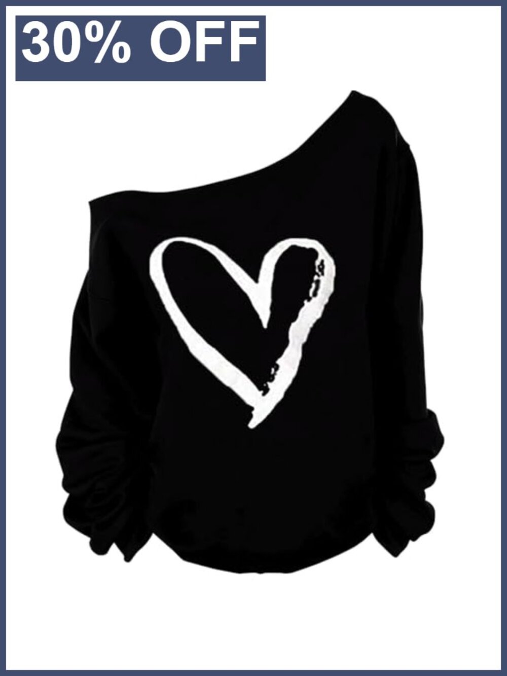 Off Shoulder Sweatshirt Lips Print Long Sleeve Loose Slouchy Pullover